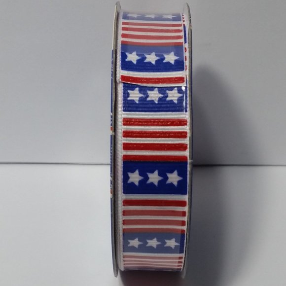 Ribbon Patriotic Stars & Stripes 5/8" - Picture 1 of 3